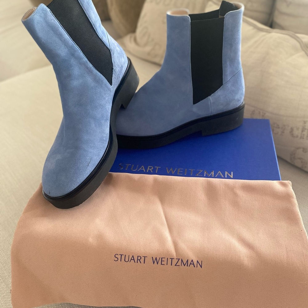 Stuart Weitzman Light Blue Suede Boots